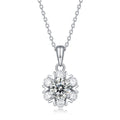 Éclat Polaire, 18k White Gold-Plated S925 Sterling Silver Moissanite Pendant Necklace