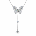 Papillon d’ Ascension, White Gold-Plated S925 Sterling Silver 0.50ct Moissanite Pendent Necklace