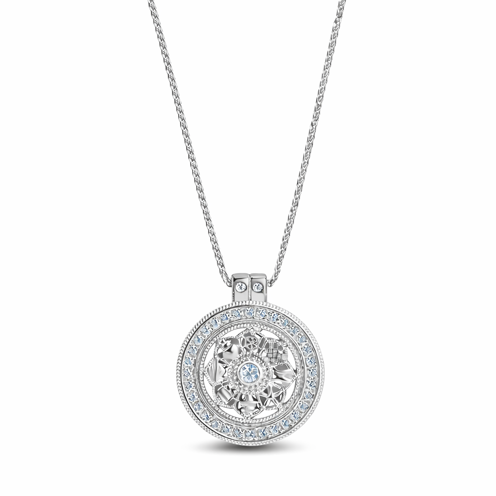 Rouage de Fortune，18K Gold-Plated/ Rose Gold-Plated/ S925 Sterling Silver 0.06ct Moissanite Pendant Necklace