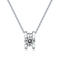 Épure Moderne, 18k White Gold-Plated S925 Sterling Silver 1ct Moissanite Pendant Necklace