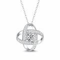 Équilibre Éternel, S925 Sterling Silver 1.0ct Moissanite Intertwined Pendant Necklace