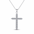 Croix de Lumière，S925 Sterling Silver 0.36ct/0.72ct/1.20ct/3.60ct Moissanite Cross Pendant Necklace