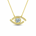 Œil de Silence, 14k Gold-Plated S925 Sterling Silver 0.50ct Moissanite Pendant Necklace