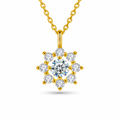 Solar Still，14k Gold/White Gold-Plated S925 Sterling Silver 0.50ct Moissanite Pendent Necklace