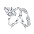 Poire Élégante, 18k White  Gold-Plated S925 Sterling Silver Moissanite Ring