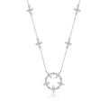 Étoile Couronne, 18k White Gold-Plated S925 Sterling Silver Moissanite Pendant Necklace