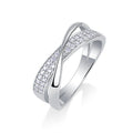 Croisée Élégance, 18k White Gold-Plated S925 Sterling Silver Moissanite Wedding Ring