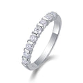 Lumière Rythmée, 18k White Gold-Plated S925 Sterling Silver 0.48ct Moissanite Wedding Ring