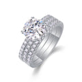 Éclat Souverain, 18k White Gold-Plated S925 Sterling Silver Moissanite Engagement Ring