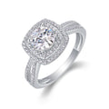 Carré Lumière, 18k White Gold-Plated S925 Sterling Silver 1.0ct Moissanite Engagement Ring