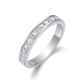 Ligne Royale, 18k White Gold-Plated S925 Sterling Silver 36-Stone 2mm Princess-Cut Moissanite Wedding Band