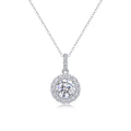 Halo de Lumière, 18K White Gold-Plated S925 Sterling Silver 2.0ct Moissanite Pendant Necklace