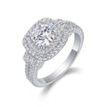Héritage Lumière, 18k White Gold-Plated S925 Sterling Silver 1ct Moissanite Solitaire Ring