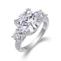 Triomphe Éclat, 18k White Gold-Plated S925 Sterling Silver 5ct + 52 Moissanite Engagement Ring