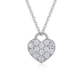 Cœur Silencieux, 18K White Gold-Plated S925 Sterling Silver Moissanite Pendant Necklace