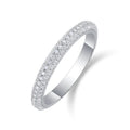 Brume Éternelle, 18k White Gold-Plated S925 Sterling Silver 0.153CT Moissanite Micro Pavé Wedding Band