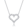 Cœur Clair, 18k White Gold-Plated S925 Sterling Silver Moissanite Heart Pendant Necklace
