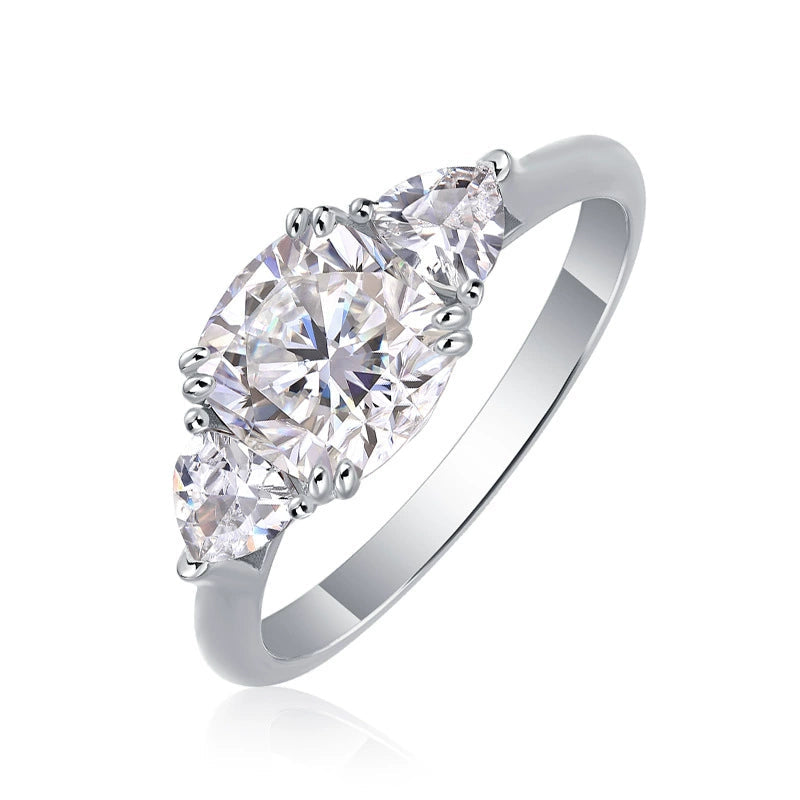 Trinité Éclat, 18k White Gold-Plated S925 Sterling Silver 1.6ct Moissanite Engagement Ring