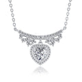 Cœur Lumière, 18k White Gold-Plated S925 Sterling Silver Moissanite Pendant Necklace