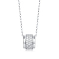 Rouage Lumière, 18k White Gold-Plated S925 Sterling Silver 1ct Moissanite Pendant Necklace