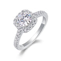 Étoile Halo, 18k White Gold-Plated S925 Sterling Silver 1ct Moissanite Engagement Ring