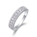 Rivière Lumineuse, 18k White Gold-Plated S925 Sterling Silver Moissanite Wedding Ring