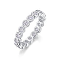 Étreinte Continue, 18k White Gold-Plated S925 Sterling Silver Moissanite Wedding Ring
