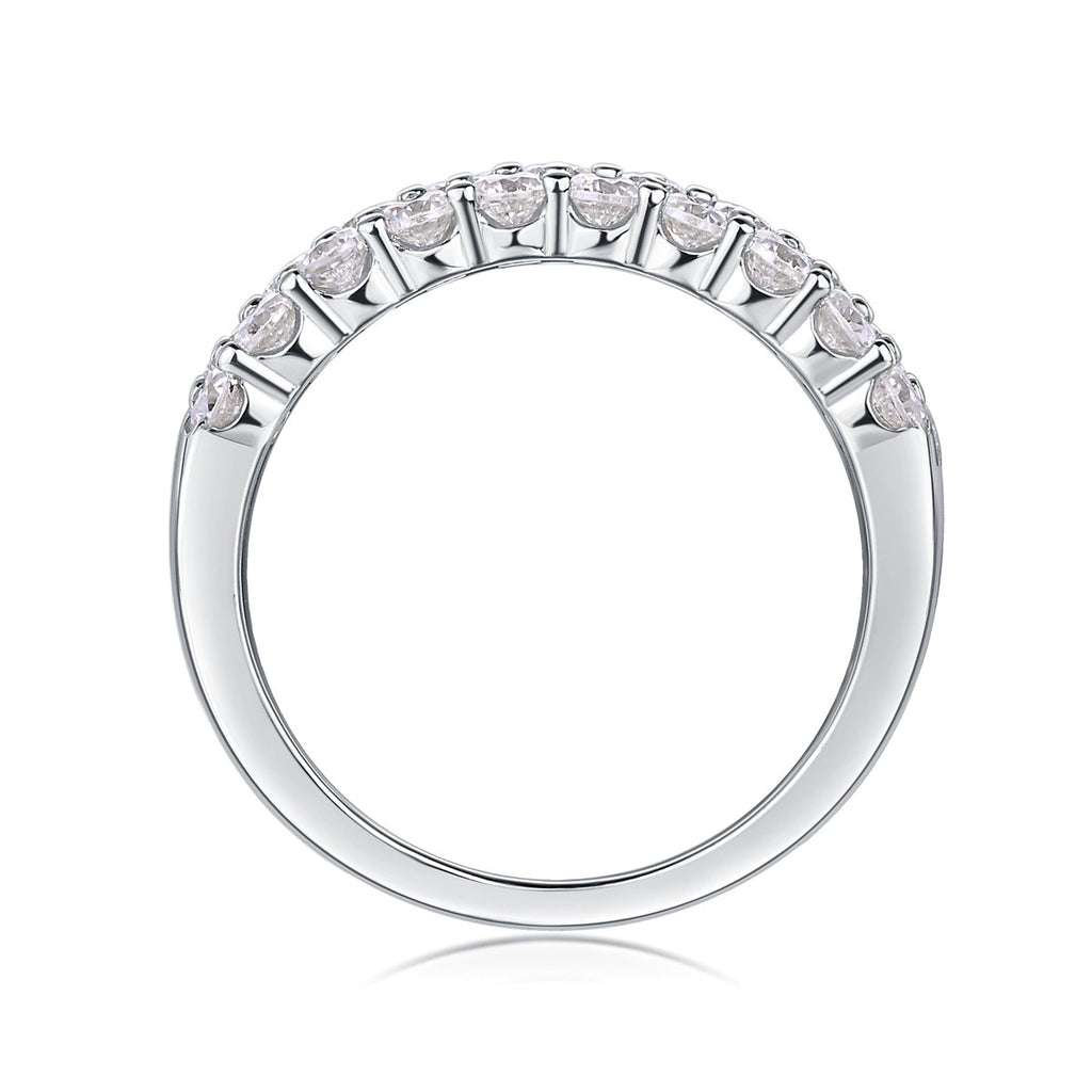 Constellation Pavée, 18k White Gold-Plated S925 Sterling Silver Moissanite Wedding Ring