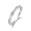 Courbe Élégante, 18k White Gold-Plated S925 Sterling Silver Twisted Moissanite Wedding Band