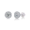 Couronne Lumière, 18k White Gold–Plated S925 Sterling Silver 1ct Moissanite Stud Earrings