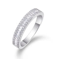 Lumière Alignée, 18k White Gold-Plated S925 Sterling Silver Moissanite Wedding Ring