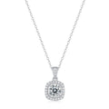 Éclat Encadré, 18k White Gold-Plated S925 Sterling Silver 1ct Moissanite Pendant Necklace