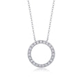 Cercle Continu, 18K White Gold–Plated S925 Sterling Silver Moissanite Circle Pendant Necklace