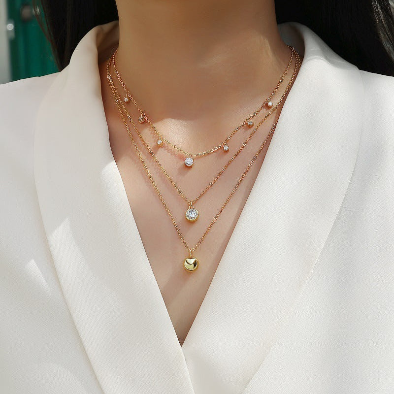 Constellation Dorée, 18k Yellow Gold-Plated S925 Sterling Silver Moissanite Layered Necklace Collection