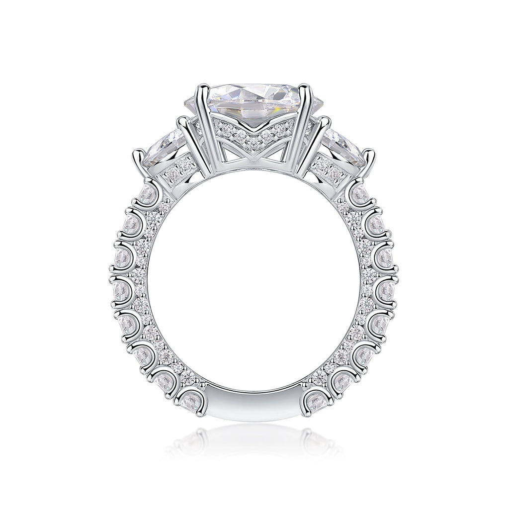 Impériale Lumière — Gold-Plated S925 Sterling Silver 5ct + 92 Moissanite Engagement Ring