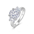 Éclat Impérial, 18k White Gold-Plated S925 Sterling Silver Moissanite Solitaire Ring