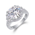 Majesté Éternelle, 18k White Gold-Plated S925 Sterling Silver 5ct + 68 Stone Moissanite Engagement Ring