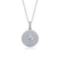 Éclat Souverain, 18k White Gold-Plated S925 Sterling Silver 0.5ct Moissanite Pendant Necklace