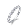 Onde de Grâce, 18k White Gold-Plated S925 Sterling Silver Moissanite Wedding Ring