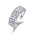 Majesté Pavé, 18k White Gold-Plated S925 Sterling Silver Moissanite Statement Ring