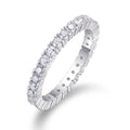 Glace Lumière, 18k White Gold-Plated S925 Sterling Silver 0.90CT Moissanite Wedding Band