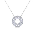 Cercle de Silence, 18K White Gold-Plated S925 Sterling Silver Moissanite Pendant Necklace (70/96 Stones)