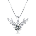 Étoile Sauvage， 18k White Gold-Plated S925 Sterling Silver 1.0ct Moissanite Pendant Necklace