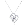 Cœur Silencieux, 18k White Gold-Plated S925 Sterling Silver Moissanite Pendant Necklace Collection