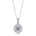 Clarté Souveraine, 18K White Gold-Plated S925 Sterling Silver 1ct Moissanite Pendant Necklace