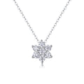 Fleur de Clarté, 18K White Gold-Plated S925 Sterling Silver Moissanite Pendant Necklace