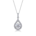 Larme de Clarté, 18K White Gold-Plated S925 Sterling Silver 1.0ct Moissanite Pendant Necklace