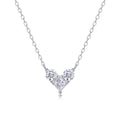 Cœur Discret, 18K White Gold–Plated S925 Sterling Silver 1.0ct Moissanite Heart Pendant Necklace