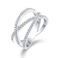 Croisée Lumière, 18k White Gold-Plated S925 Sterling Silver Moissanite Statement Ring