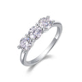 Trinité Éternelle, 18k White Gold-Plated S925 Sterling Silver 1.5ct (0.5ct × 3) Moissanite Wedding Ring